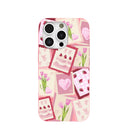 Coque pour iPhone 16 Pro avec lettres d'amour rose bonbon