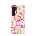 Coque Samsung Galaxy S25 rose bonbon avec lettres d'amour