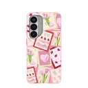 Coque Samsung Galaxy S26 rose bonbon avec lettres d'amour