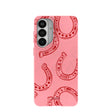 Coque Samsung Galaxy S26+ (Plus) rose bonbon avec fer à cheval porte-bonheur