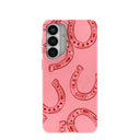 Coque Samsung Galaxy S26+ (Plus) rose bonbon avec fer à cheval porte-bonheur