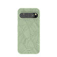Coque Google Pixel 9 Pro XL à motif feuilles luxuriantes vert sauge