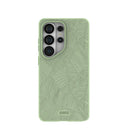 Coque Samsung Galaxy S26 Ultra à motif feuilles luxuriantes vert sauge