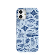 Coque iPhone 16 Plus bleu poudre motif vie marine