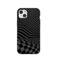 Black Melted Checkers iPhone 15 Plus Case