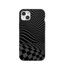 Black Melted Checkers iPhone 15 Plus Case