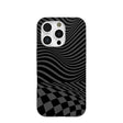 Black Melted Checkers iPhone 16 Pro Case