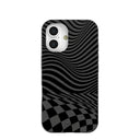 Coque iPhone 16 à carreaux noirs fondus