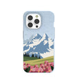 Powder Blue Mountains and Blooms iPhone 14 Pro Case