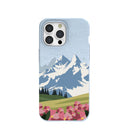 Powder Blue Mountains and Blooms iPhone 15 Pro Max Case