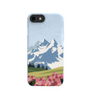 Coque pour iPhone 6/6s/7/8/SE Motif montagnes et fleurs bleu poudre