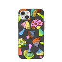 Coque iPhone 14 Plus Black Mushroom Party