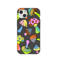 Coque iPhone 15 Plus Black Mushroom Party