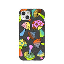 Coque iPhone 15 Plus Black Mushroom Party