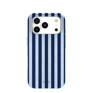 Powder Blue Navy Stripes iPhone 17 Pro Case