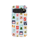 Coque bleu poudre avec tampons de Noël pour Google Pixel 10/10 Pro