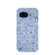 Coque Google Pixel 9a bleu poudre avec breloques océaniques