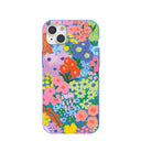 Electric Blue Painted Garden iPhone 15 Plus Case