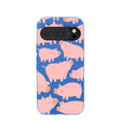 Coque Google Pixel 10/10 Pro à motif de cochons bleu électrique