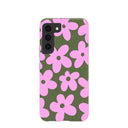 Coque Samsung Galaxy S22 à motif de fleurs roses et de sol forestier