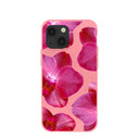 Bubblegum Pink Pink Orchids iPhone 13 Mini Case