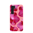 Coque Samsung Galaxy S25+(Plus) rose bonbon et orchidées roses