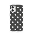 Coque iPhone 16 à pois noirs et confettis