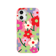 Coque iPhone 16 rose bonbon avec motif coquelicot et fleurs