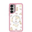 Coque transparente Purrfection pour Samsung Galaxy S26+ (Plus) avec bordure rose pétale (chargement magnétique inclus)