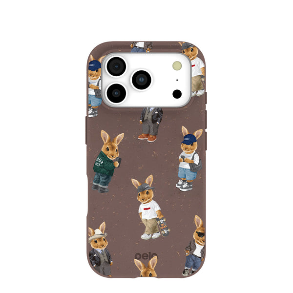 Chocolate Brown Rabbit Friends iPhone 17 Pro Case – Pela Case