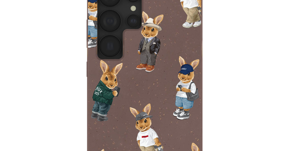 Chocolate Brown Rabbit Friends Samsung Galaxy S25 Ultra Case — pelacase ...