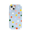 Powder Blue Rainbow Dots iPhone 15 Case