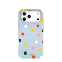 Powder Blue Rainbow Dots iPhone 17 Pro Max Case