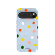 Coque Google Pixel 10/10 Pro à pois arc-en-ciel bleu poudre