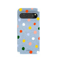 Coque Google Pixel 9/9 Pro à pois arc-en-ciel bleu poudre