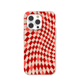 Coque iPhone 14 Pro à carreaux rouges coquillages
