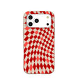 Coque à carreaux rouges coquillages pour iPhone 17 Pro Max