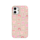 Seashell Rosy Bows iPhone 16 Plus Case