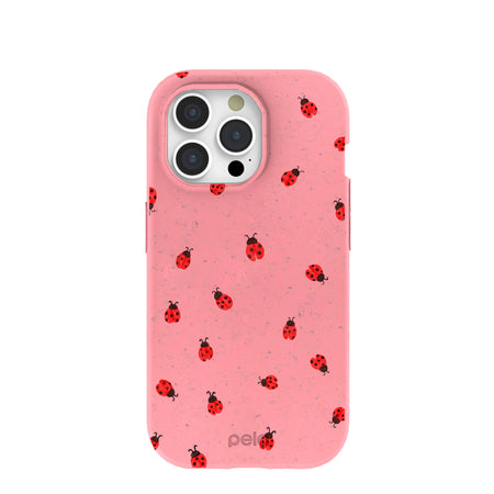 Bubblegum Pink Rosy Ladybug iPhone 15 Pro Case – Pela Case
