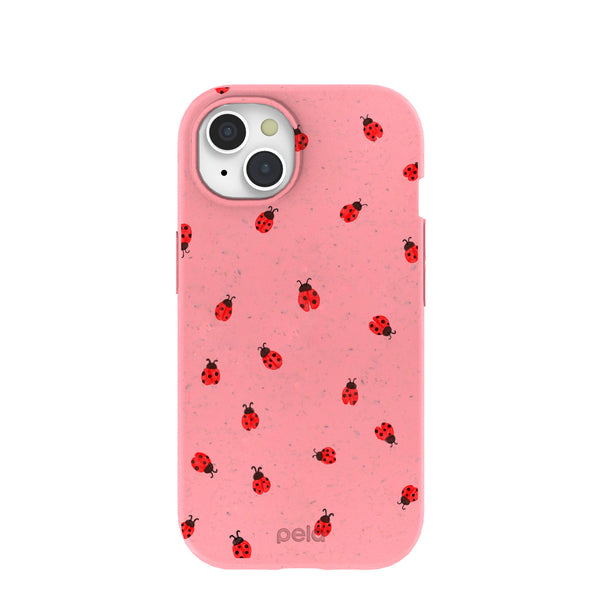 Bubblegum Pink Rosy Ladybug iPhone 15 Case – Pela Case Bubblegum Pink Rosy Ladybug iPhone 15 Case – Pela Case