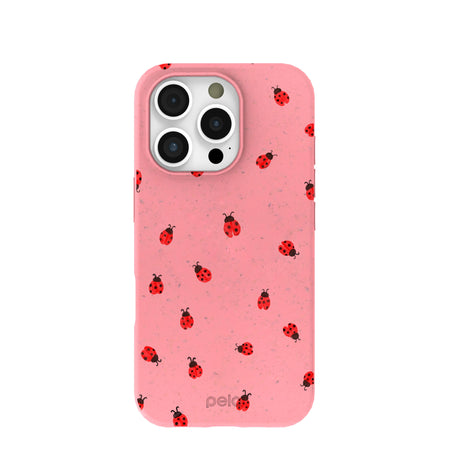 Bubblegum Pink Rosy Ladybug iPhone 16 Pro Case – Pela Case