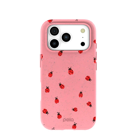 Bubblegum Pink Rosy Ladybug iPhone 17 Pro Case – Pela Case