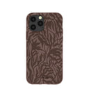 Chocolate Brown Rustic Leaves iPhone 11 Pro Case