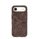 Coque iPhone Air à motif feuilles rustiques marron chocolat