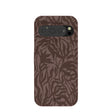 Coque Google Pixel 9/9 Pro à motif feuilles rustiques marron chocolat