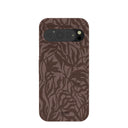 Coque Google Pixel 9/9 Pro à motif feuilles rustiques marron chocolat