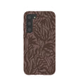 Chocolate Brown Rustic Leaves Samsung Galaxy S23+(Plus) Case