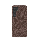 Chocolate Brown Rustic Leaves Samsung Galaxy S24 Case