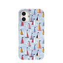Powder Blue Sails and Seagulls iPhone 16 Plus Case