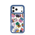 Coque transparente pour iPhone 17 Pro Max avec motif sardines et motif True Blue Ridge (MagSafe inclus)